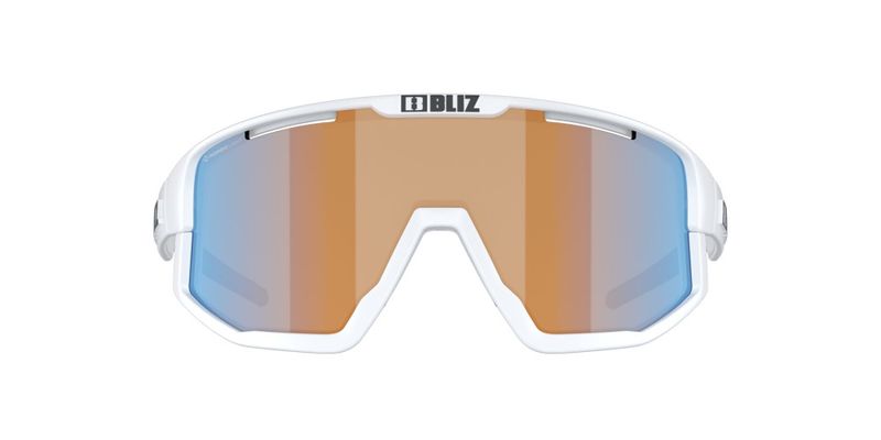 Bliz Fusion Small Matte White Linsefarge: Korall/oransje speilblå